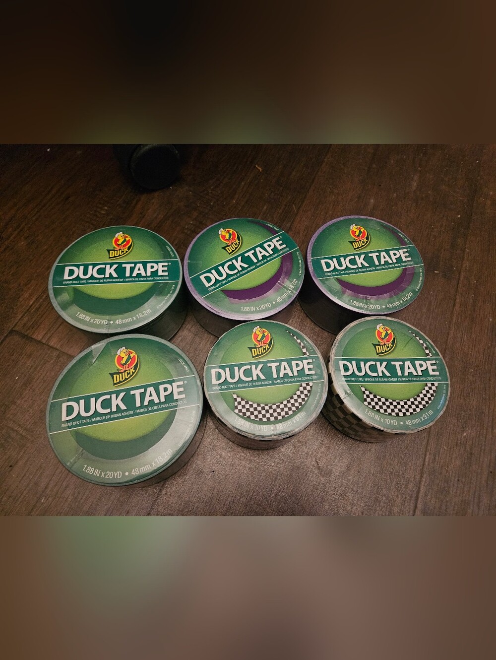 Duck Tape Colored Duct Tape Purple Green Checkerboard new 1.88" by 10 And 20. 